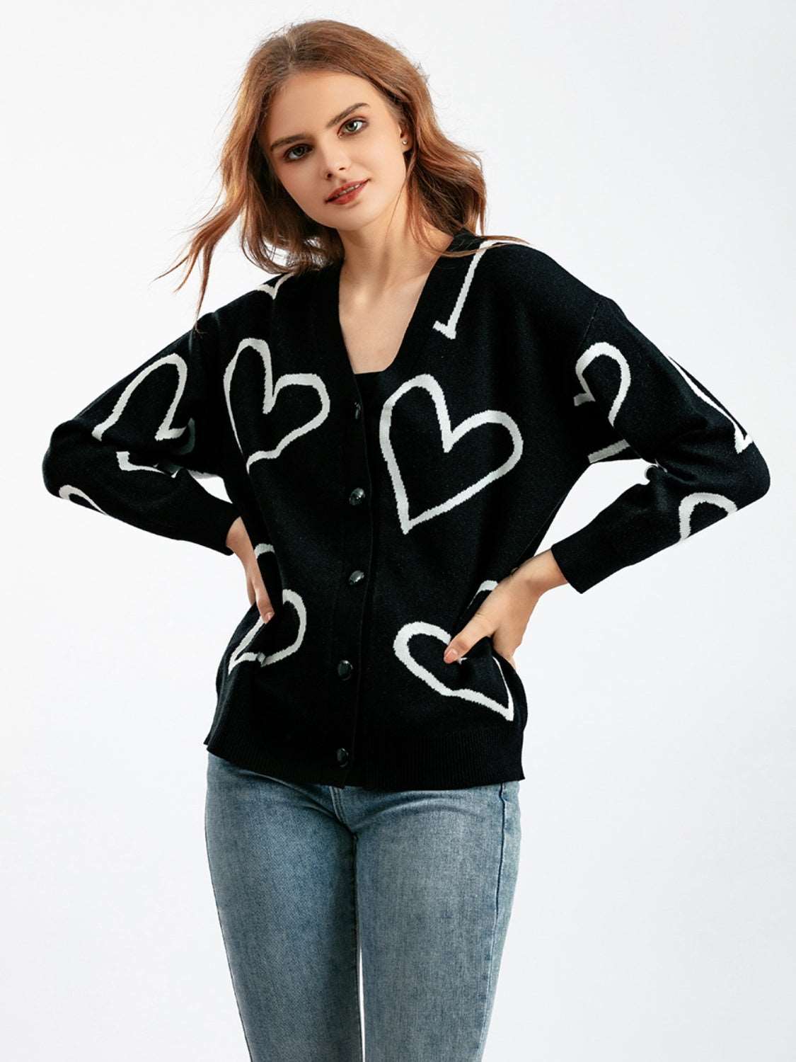 Heart Button Down Cardigan