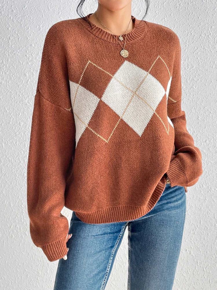 Dropped shoulder sweater for all seasons