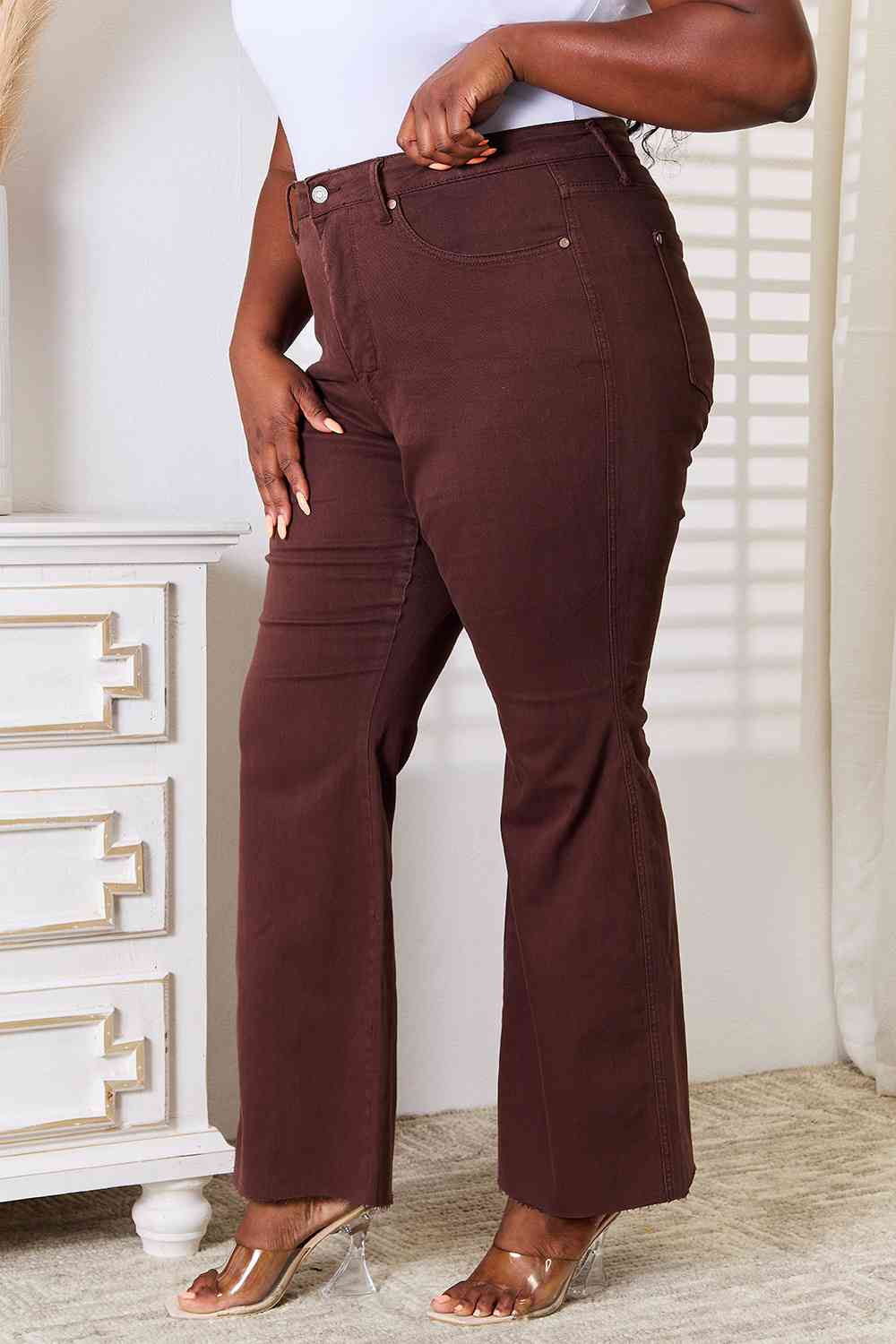 Judy Blue Full Size Tummy Control Garment Dyed Flare